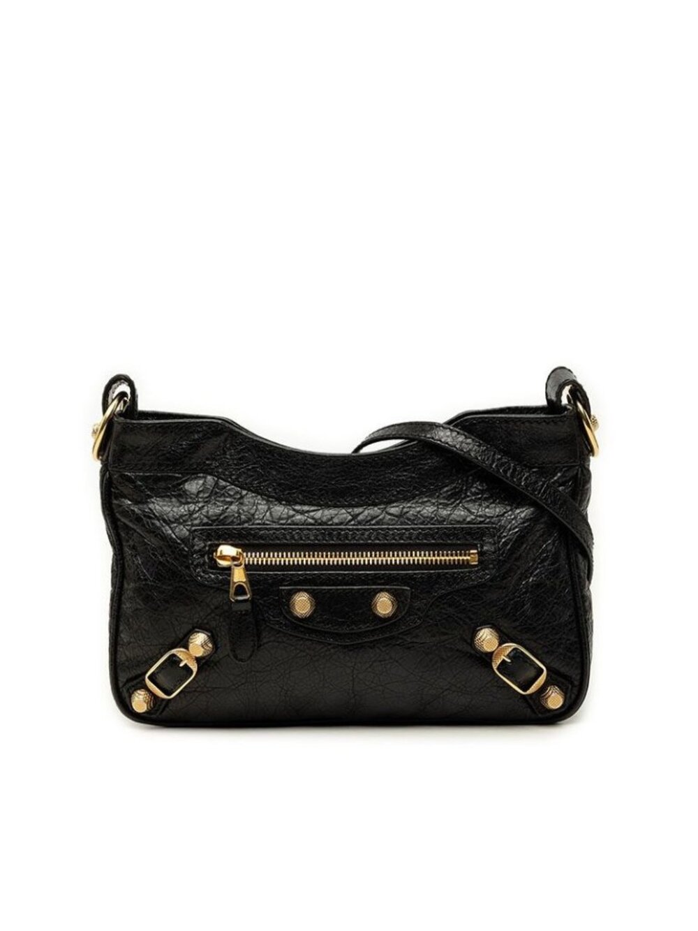 Balenciaga Giant Hips Crossbody Shoulder Bag Black Leather